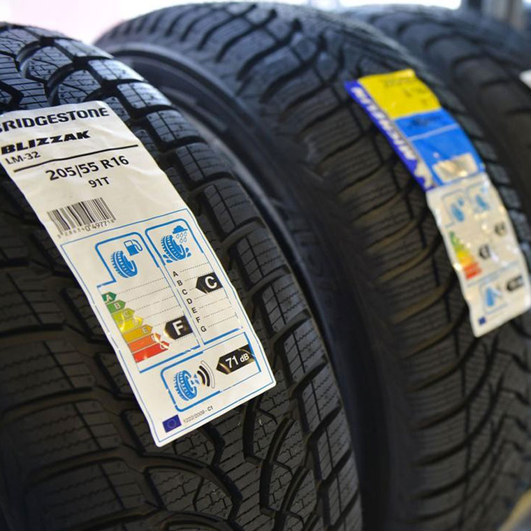 Descriptive sticker labels for tires
