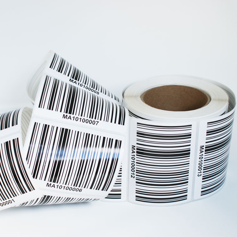 Sticky labels with barcode